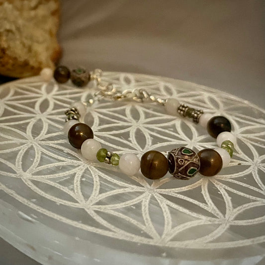 Love’s Courage | Tiger’s Eye, Rose Quartz & Peridot