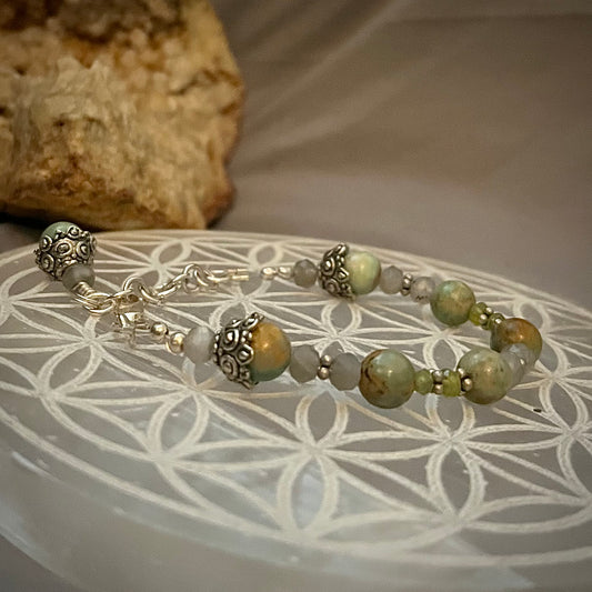 Ocean Aura | Turquoise & Rainbow Moonstone