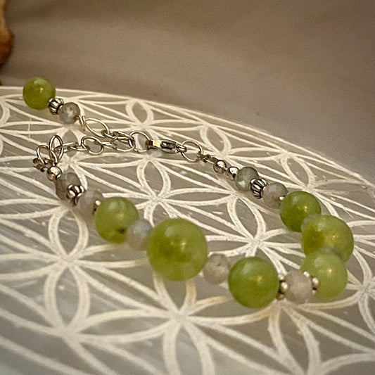 Tranquil Heart | Jade & Rainbow Moonstone